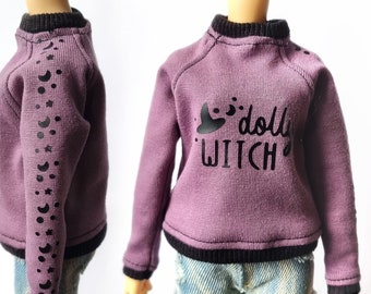 Pull sweat violet dolly witch - Minifée