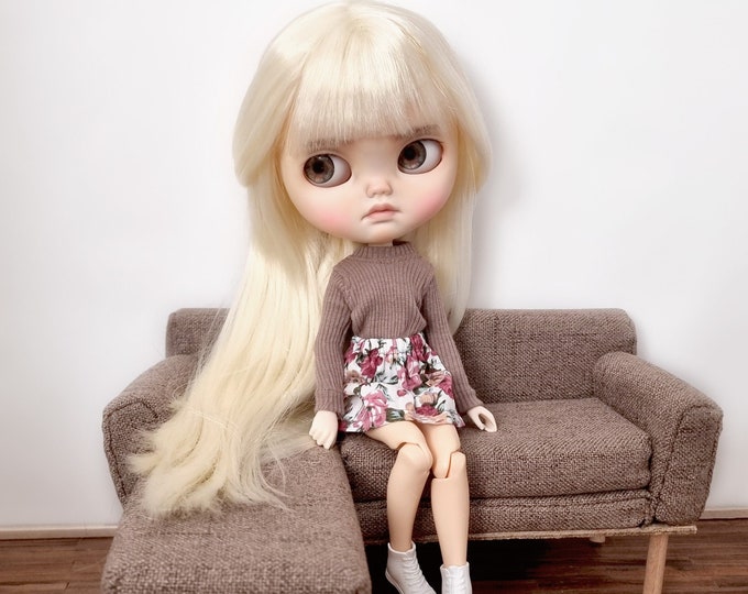 Jupe blanche à fleurs roses - Blythe