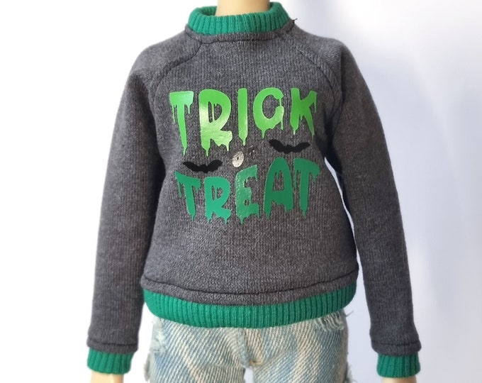 Pull sweat gris trick or treat - Minifée