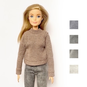 Pull De Noël Blanc À Imprimé Barbie