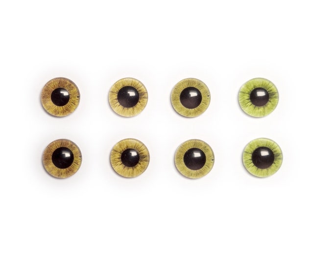 Précommande Yeux réalistes verts clairs 12 13 14 mm - Poupées