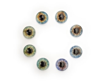Précommande Yeux 2 bicolores réalistes petites pupilles 12 13 14 mm - Poupées