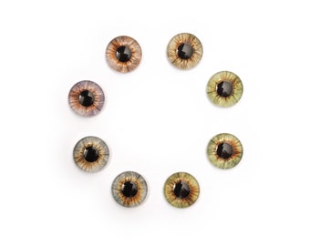 Précommande Yeux 1 bicolores réalistes petites pupilles 12 13 14 mm - Poupées