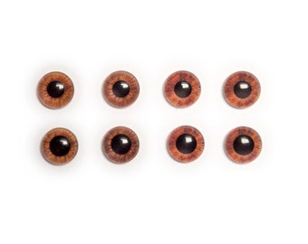 Yeux réalistes marrons 12 13 14 mm - Poupées