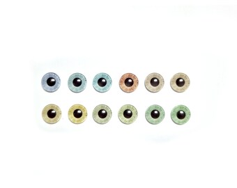 Précommande Yeux réalistes pastels petites pupilles 12 13 14 mm - Poupées