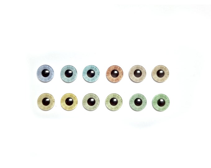 Précommande Yeux réalistes pastels petites pupilles 12 13 14 mm - Poupées