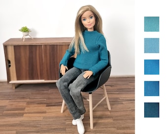 Sous-pull Bleu turquoise - Poupée mannequin