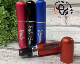 Personalized Perfume Atomizer, 5ml Travel Spray, Wedding Favor