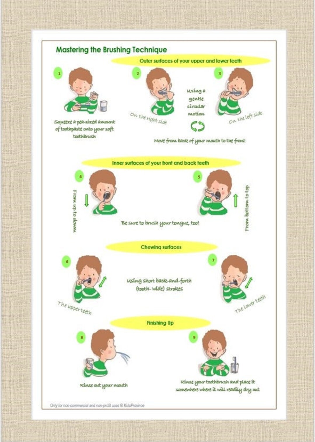 Brush Your Teeth Printable Brushing Teeth Guide Kids Etsy