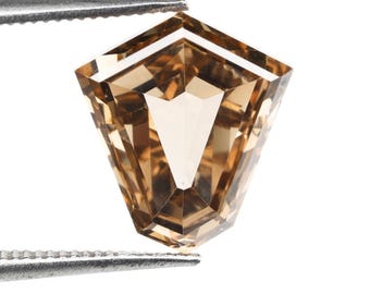 2.85 CT, 10.4 X 9.3 MM | Champagne Diamond | Shield Diamond | Lab Grown Diamond | Fancy Diamond | Lab Created Diamond | Unique Cut Diamond