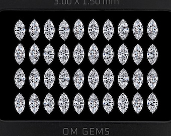 3,0 x 1,5 mm / Diamante de talla marquesa / Diamante cultivado en laboratorio / Diamante de talla antigua / Diamante de talla única para anillos, pendientes y colgantes.