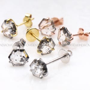 Versandfertig Diamant Ohrstecker | Solitär Ohrringpaar | Salz und Pfeffer Hexagon Diamant Ohrring Minimalist Ohrring für Frauen | OMJ0240