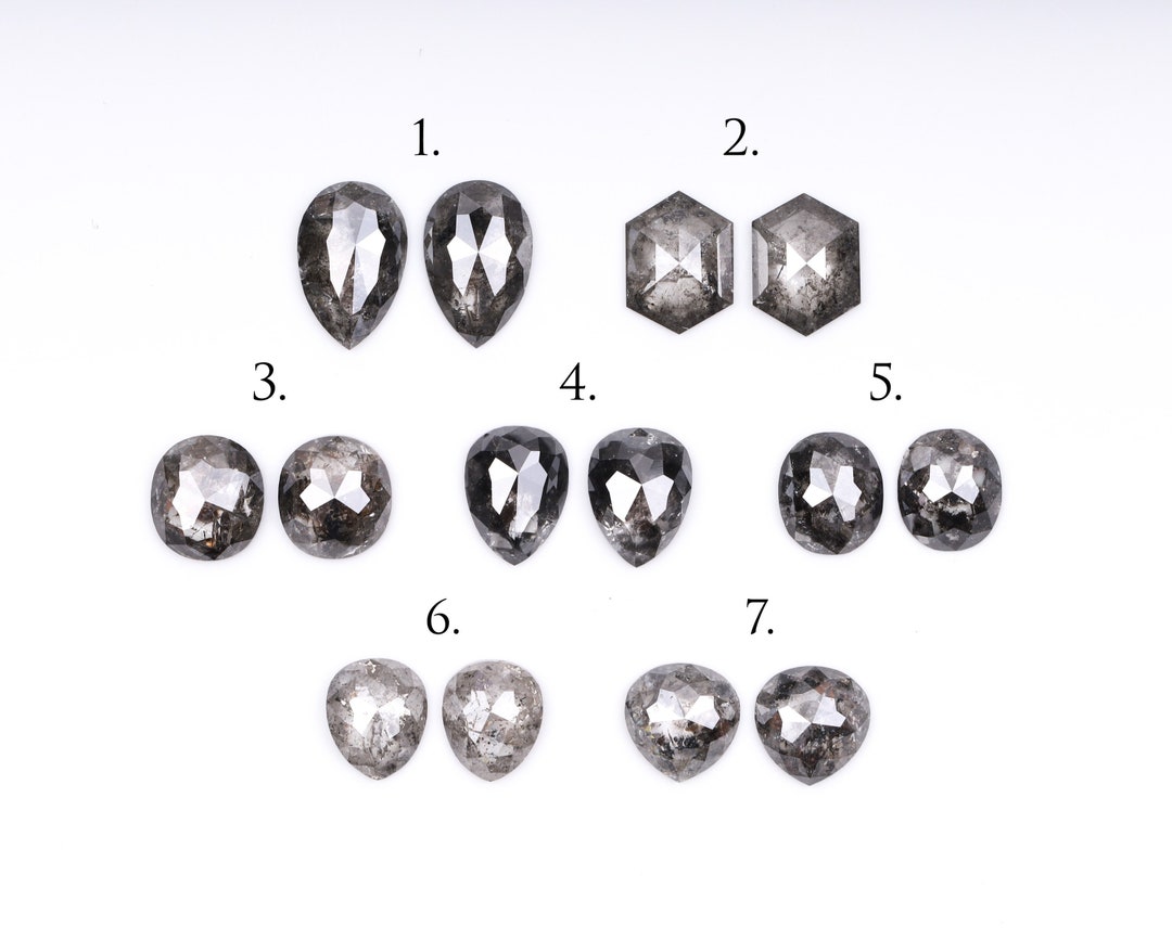 Salt and Pepper Diamond Pair Mix Shapes Diamond Pair Natural Loose Earth Mined Diamond for