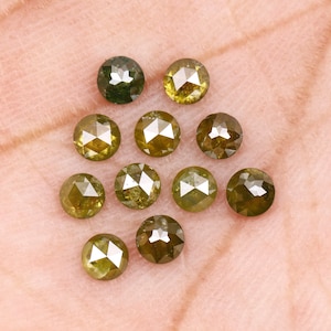 1.17 CT, 2.8 MM | Enhanced Green Diamond | Round Rose Cut Diamond | Natural Loose Earth Mined Diamond For Engagement Ring [11 PCS] | OM6944