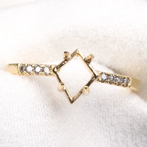 Semi Mount Ring Setting | Semi Mount Settings For Ring | Solid Gold Ring | Diamond Ring | Minimalist Ring | Sterling Silver Ring | OMJ0043