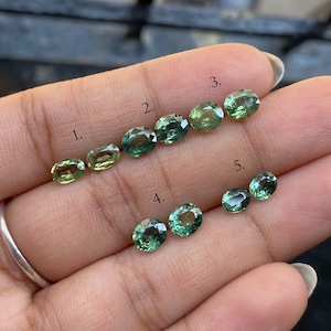 Natural Sapphire | Natural Green Sapphire | Oval Cut Sapphire Pairs | Natural Sapphire For Wedding Ring & Earring Pair | OMG0006