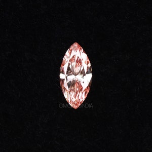 0,57 CT / Diamante taglio marquise colore rosa / Diamante taglio unico / Diamante creato in laboratorio per realizzare fede nuziale - Anello di fidanzamento - Pendente
