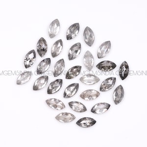 4.0 X 2.0MM | Salz und Pfeffer Diamant | Diamant mit Marquise Schliff | Natürliche lose Erde abgebaut Diamant für Ehering & Ohrring Paar