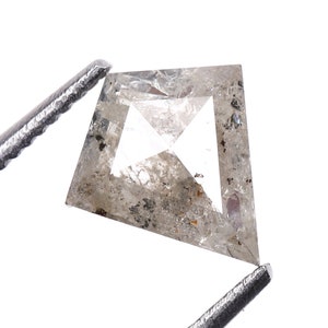 0.54 CT, 7.1 X 6.5 MM | Salt And Pepper Kite Cut Diamond | Natural Loose Earth Mined Diamond For Engagement Ring & Wedding Ring | OM0863