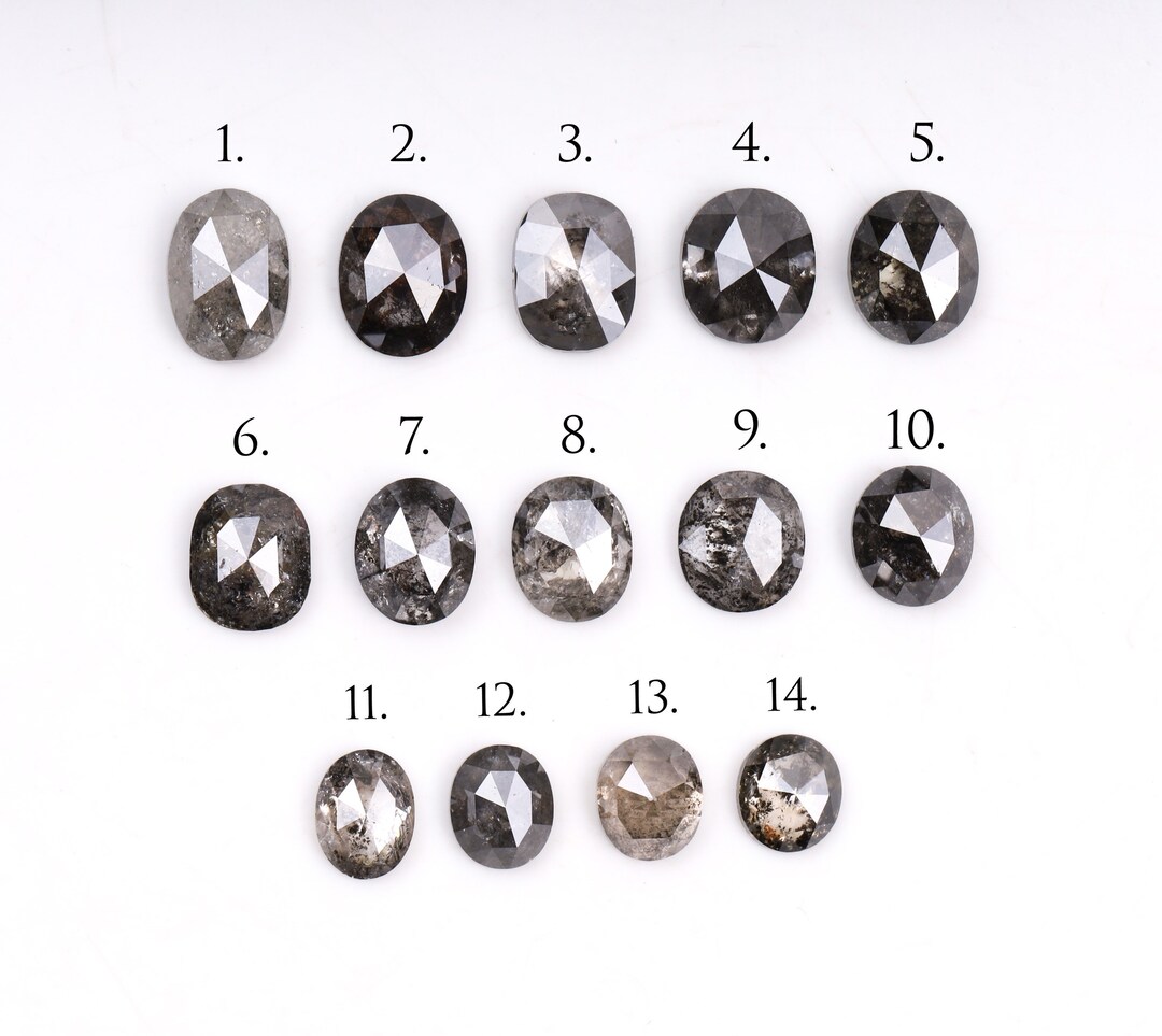 Salt and Pepper Diamond Oval Cut Diamond Natural Loose Earth Mined