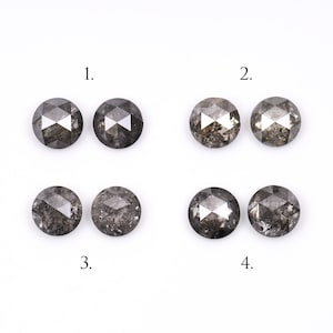4.0 To 4.1 MM | Salt And Pepper Diamond | Round Rose Cut Diamond Pair | Natural Loose Diamond For Earring Pair Or Earring Studs | L0957436