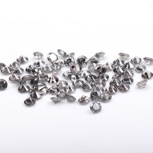 0,9 Bis 1,0MM | Salz und Pfeffer Diamant Runde Brilliantschliff Diamant Natürlicher Loser Diamant Grauer Diamant Nahkampf Diamant Für Verlobungsring