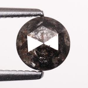 0.65 CT, 5.2 MM | Salt And Pepper Round Rose Cut Diamond | Natural Loose Earth Mined Diamond For Engagement Ring & Wedding Ring | OM52784