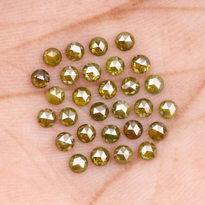 1.81 CT, 2.4 MM | Enhanced Green Diamond | Round Rose Cut Diamond | Natural Loose Earth Mined Diamond For Engagement Ring [29 PCS] | OM6940
