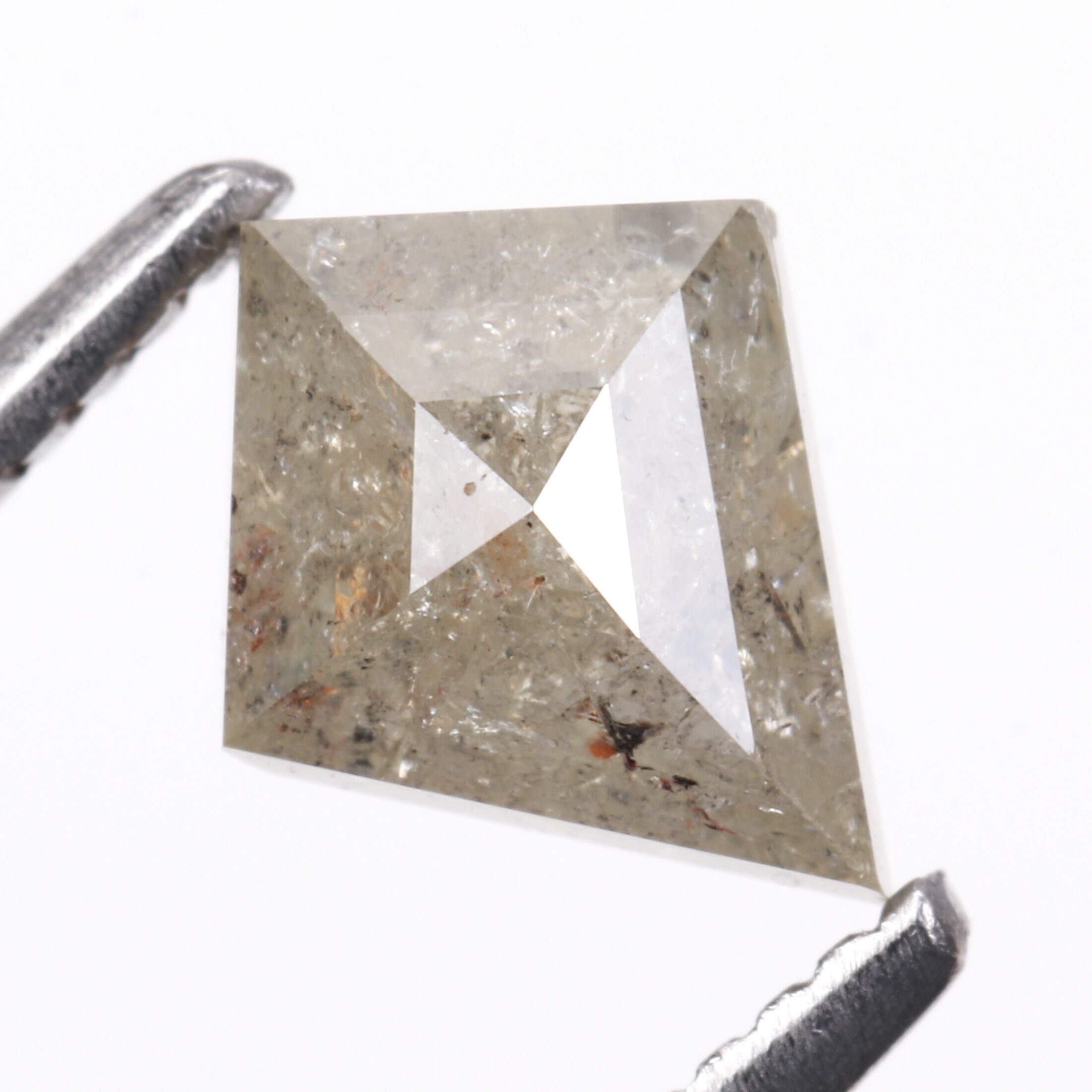 0.90 CT 7.5 X 6.1 MM Salt and Pepper Diamond Kite shape Etsy