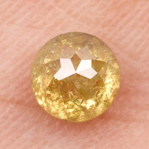 0.64 CT, 4.8 MM | Natural Yellow Diamond | Round Rose Cut Diamond | Natural Loose Diamond For Engagement Ring & Wedding Ring | OM50889