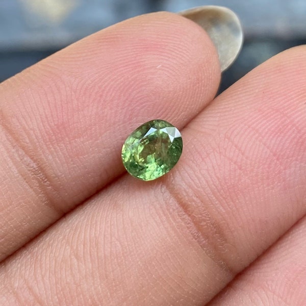 1.052 CT, 6.14 X 5.08 MM | Natural Green Sapphire | Oval Cut Sapphire | Natural Sapphire For Wedding Ring & Engagement Ring | OMG0003