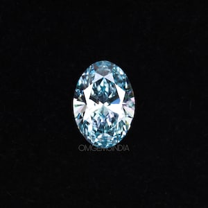 0.52 CT | Blue Color Oval Cut Diamond | Lab Grown Diamond | Unique Cut Diamond | Diamonds For Making Wedding Ring, Engagement Ring, Pendant