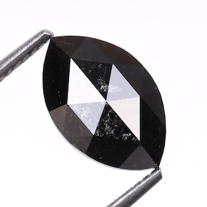 0,95 ct, 7,9 X 5,0 MM | Schwarzes Salz und Pfeffer Diamant | Diamant mit Marquise Schliff | Natürliche Lose Erde abgebaut Diamant für Ehering | OM6373