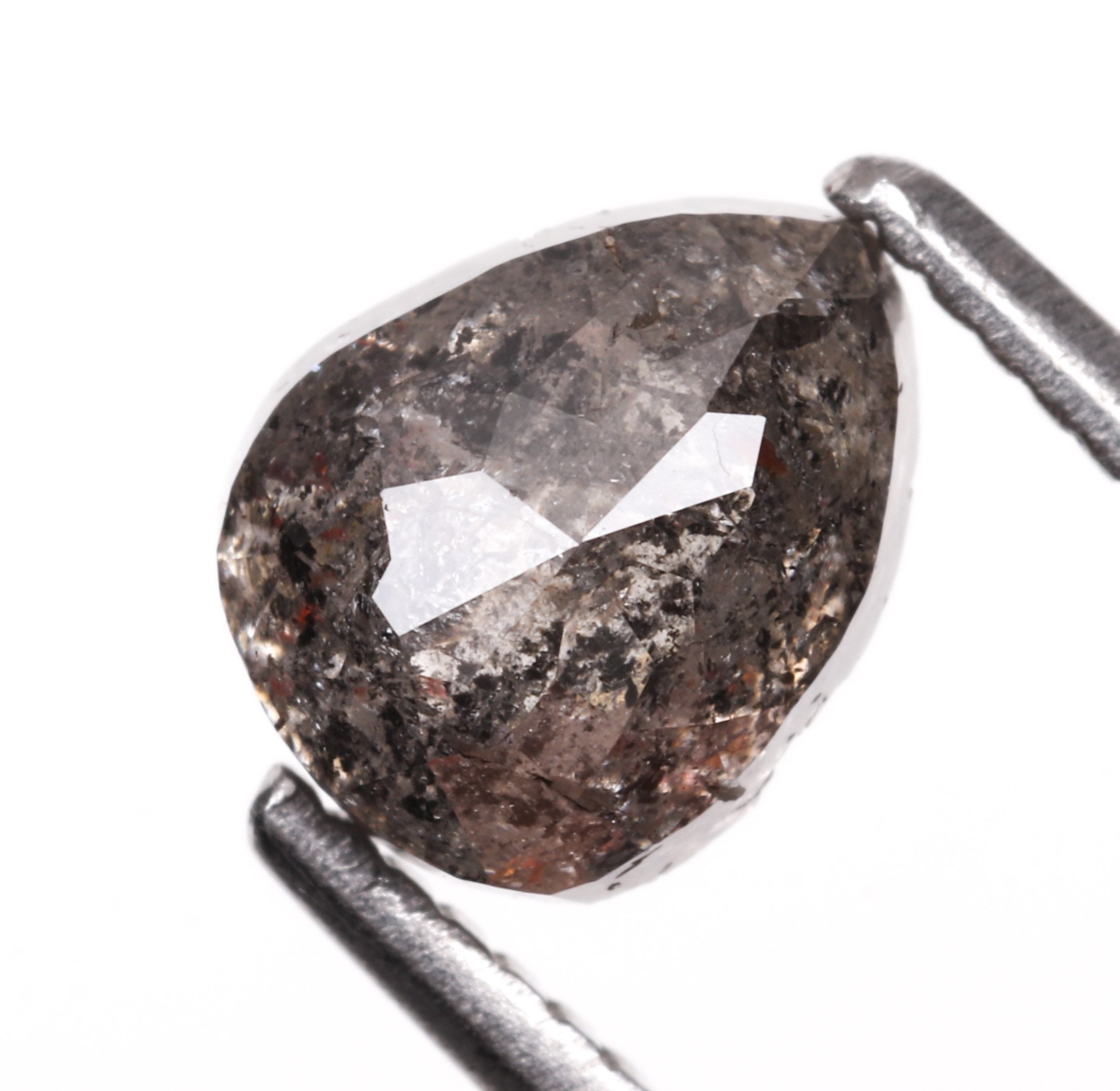 1.37 CT 6.8 X 5.4 MM Salt and Pepper Diamond Pear Shape Etsy