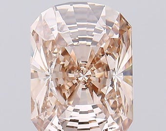 2.83 CT, 10.5 X 7.0 MM | Cushion Cut Diamond Juxtaposition Cut Diamond Champagne Diamond Fancy Color Diamond Unique Cut Diamond | OM8255