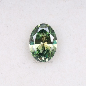 0.70 CT | Green Diamond | Oval Cut Diamond | Lab Grown Diamond | Fancy Color Diamond | Diamonds For Engagement Ring & Earring Pair