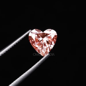 1,25 CT | Rosa Diamant | Herzdiamant | Im Labor gezüchteter Diamant | Ausgefallener loser Diamant für Ohrringpaare, Jubiläumsring, Ehering-Geschenk