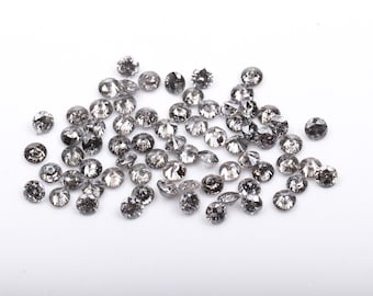 1.5 MM | Salt And Pepper Diamond | Round Brilliant Cut Diamond | Natural Loose Earth Mined Diamond For Earrings & Wedding Ring | OM1016