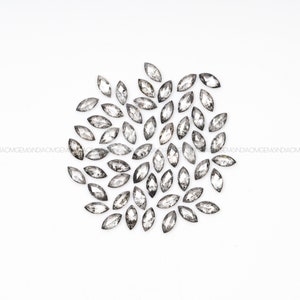 4.0 X 2.0MM | Salz und Pfeffer Diamant | Diamant mit Marquise Schliff | Natürliche Lose Erde abgebaut Diamant für Ehering, Anhänger & Ohrring Paar