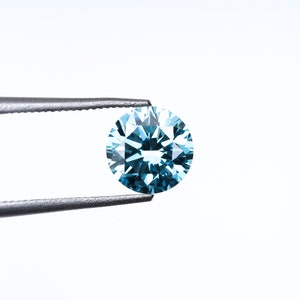 1.03 CT, 6.4 MM | Blue Diamond | Round Brilliant Cut Diamond | Fancy Color Diamond | Loose Diamonds For Wedding Ring, Engagement Ring