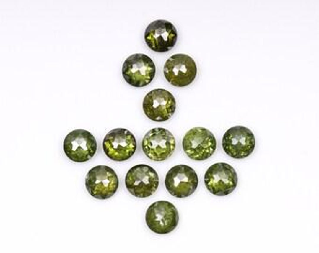Green Roses Diamond 1.21 CT, 2.5 MM | Enhanced Green Color Diamond | Round Rose Cut Diamond ...