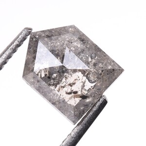 0.77 CT, 6.2 X 4.9 MM | Salt And Pepper Shield Cut Diamond | Natural Loose Earth Mined Diamond For Engagement Ring & Wedding Ring | OM6167