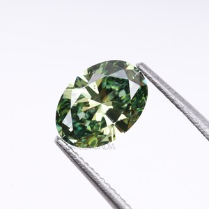 1.75 CT | Green Diamond | Oval Diamond | Lab Grown Diamond | Fancy Loose Diamond For Earring Pairs, Anniversary Ring, Wedding Ring Gift