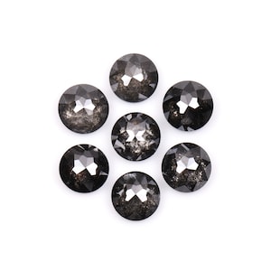 1.56 CT, 3.5 MM | Salt And Pepper Diamond | Round Rose Cut Diamond | Natural Loose Diamond For Earring Pairs & Wedding Ring [7 PCS] | OM9721