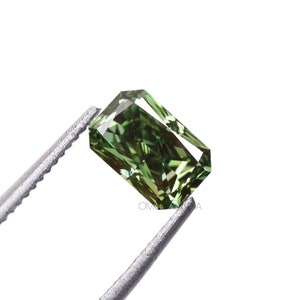 1.25 CT | Green Diamond | Radiant Diamond | Lab Grown Diamond | Fancy Loose Diamond For Earring Pairs, Anniversary Ring, Wedding Ring Gift
