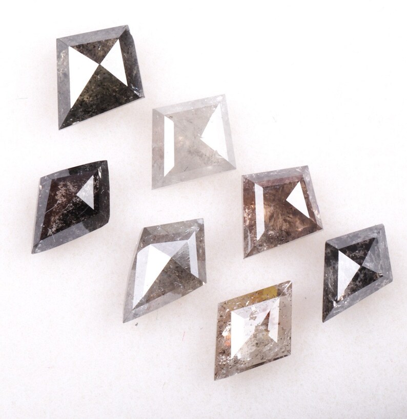 Engagement Ring Jewelry Diamond OM1726 Best Price Diamond Salt and Pepper Kite Shape Minimal Diamond 5.1 To 6.0 MM 2.09 CT 7 PCS