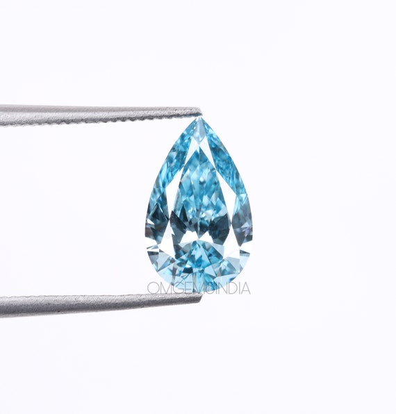 1.50 CT Blue Diamond Pear Diamond Fancy Color Diamond Loose