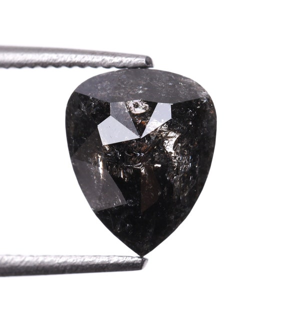 1.34 CT, 7.3 X 5.9 MM | Salt and Pepper Pear Cut Diamond