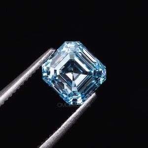 1.25 CT | Blue Diamond | Asscher Cut Diamond | Fancy Color Diamond | Loose Diamonds For Wedding Ring, Anniversary Ring, Pendant, Earring