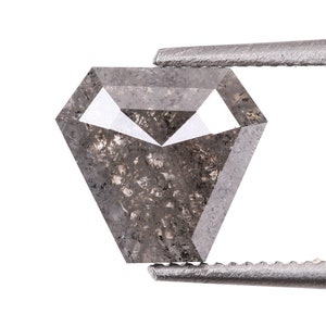 0.95 CT, 7.1 X 6.5 MM | Salt And Pepper Diamond | Coffin Cut Diamond | Natural Loose Diamond For Engagement Ring & Wedding Ring | OM6059